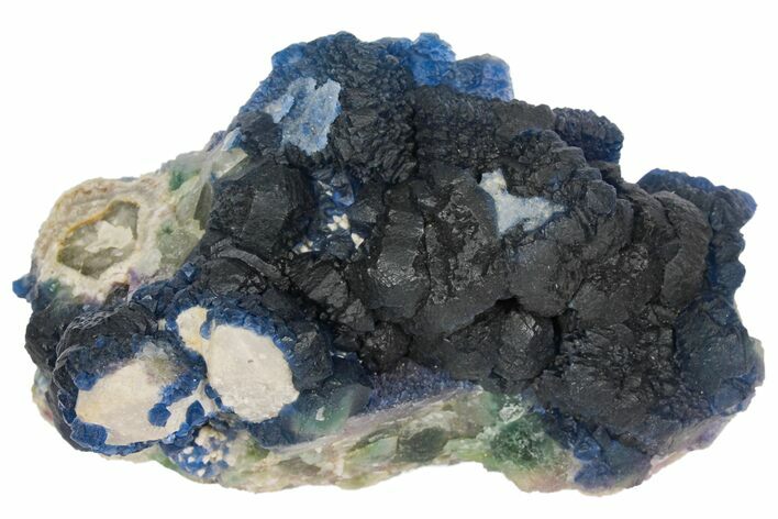 Dark Blue Fluorite on Quartz - China #131430